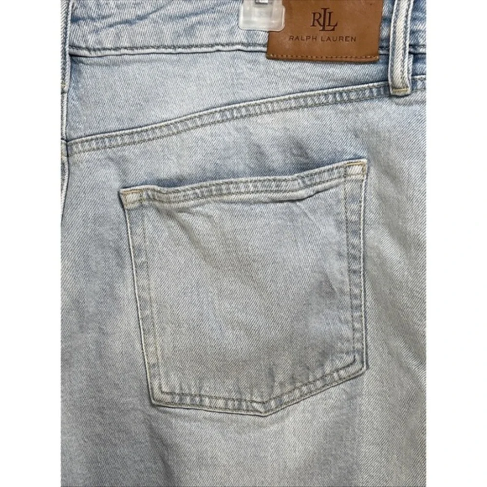 Vintage Y2K Lauren Ralph Lauren‎ black label Jean Shorts 14 raw hem light wash